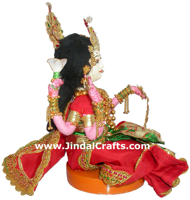 Goddess Lakshmi Handmade Traditional Indian Hindu Collectible Costume Doll Luxmi