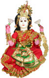 Goddess Lakshmi Handmade Traditional Indian Hindu Collectible Costume Doll Luxmi