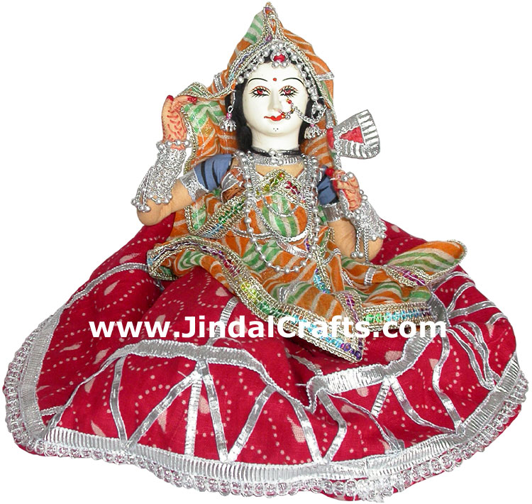Handmade Traditional Indian Collectible Costume Doll Home Decor Artifact Figures