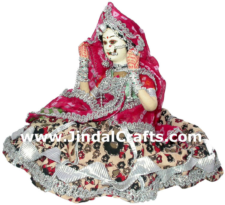 Handmade Traditional Indian Collectible Costume Doll Home Decor Artifact Figures