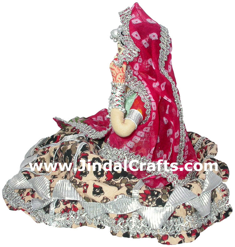 Handmade Traditional Indian Collectible Costume Doll Home Decor Artifact Figures