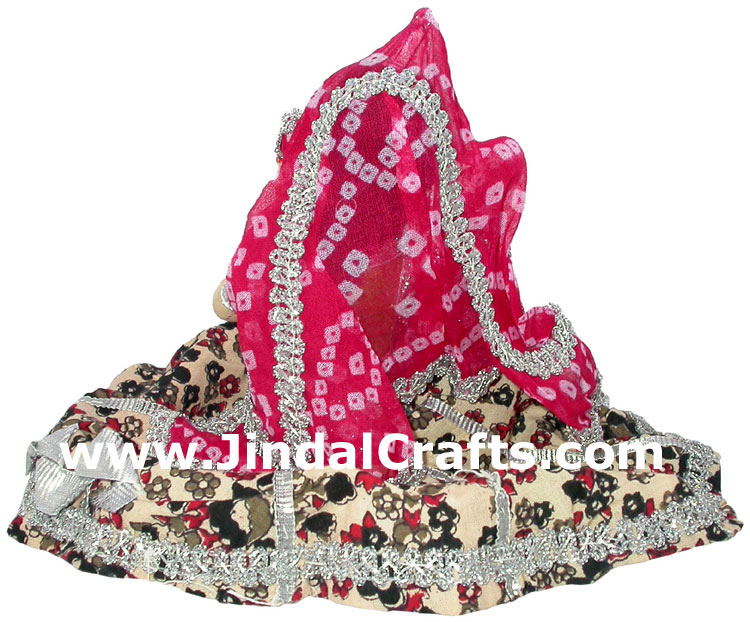 Handmade Traditional Indian Collectible Costume Doll Home Decor Artifact Figures