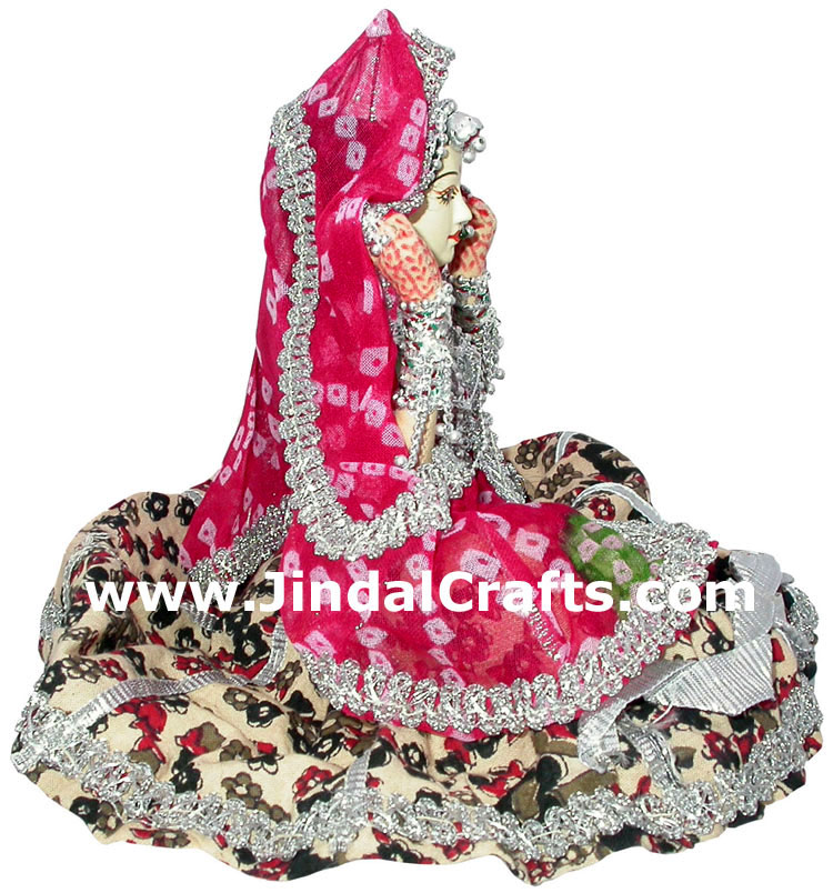 Handmade Traditional Indian Collectible Costume Doll Home Decor Artifact Figures