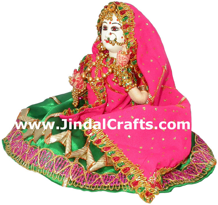 Handmade Traditional Indian Bridal Collectible Costume Doll Princess Barbie Art
