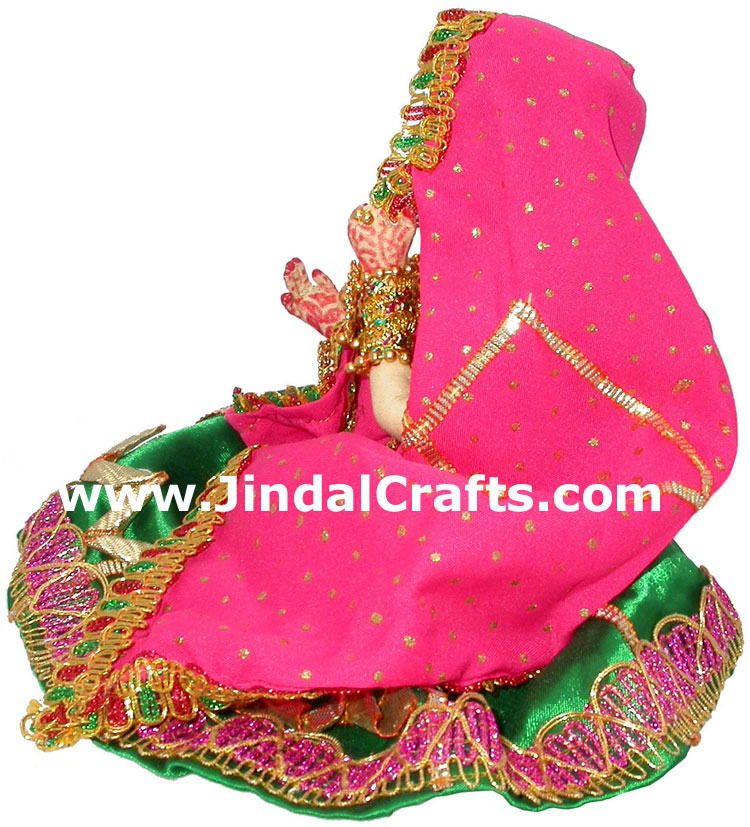 Handmade Traditional Indian Bridal Collectible Costume Doll Princess Barbie Art