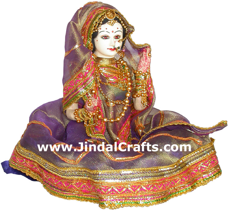 Handmade Traditional Indian Bridal Collectible Costume Doll Princess Barbie Art