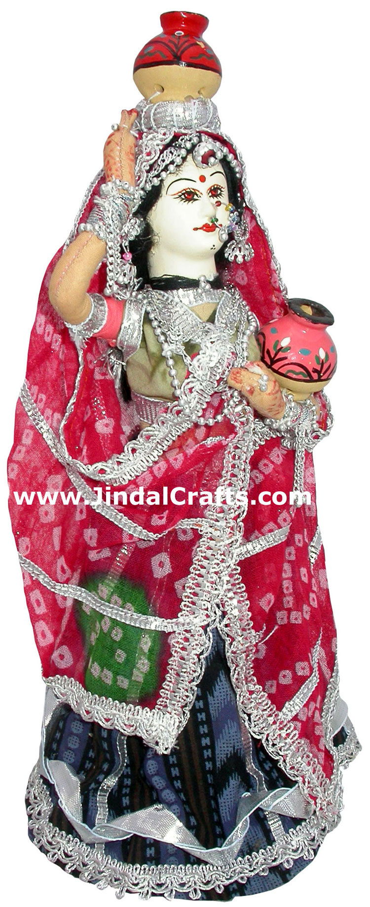 Handmade Traditional Indian Collectible Costume Doll Home Decor Artifact Figures