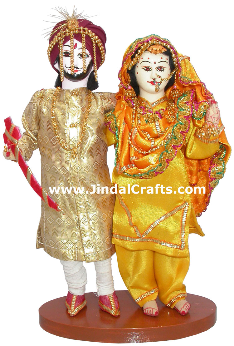 Handmade Traditional Indian Collectible Costume Doll Home Decor Artifact Figures