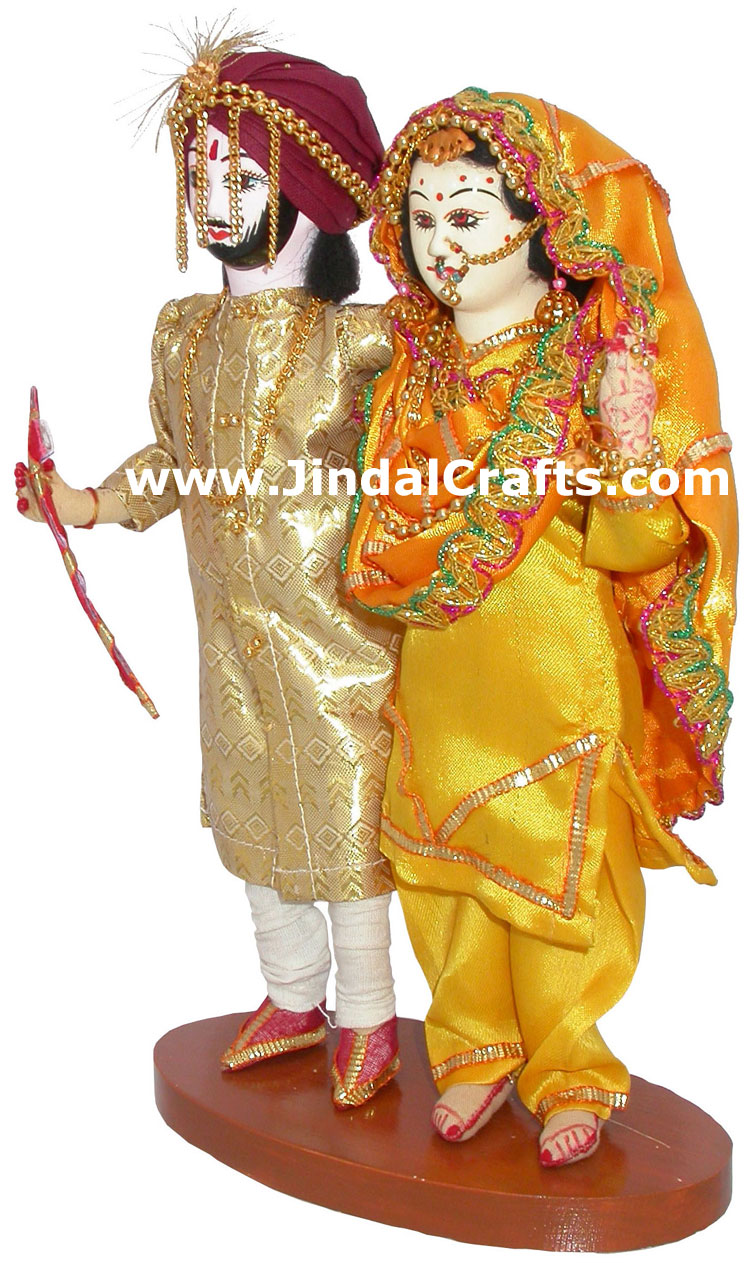 Handmade Traditional Indian Collectible Costume Doll Home Decor Artifact Figures