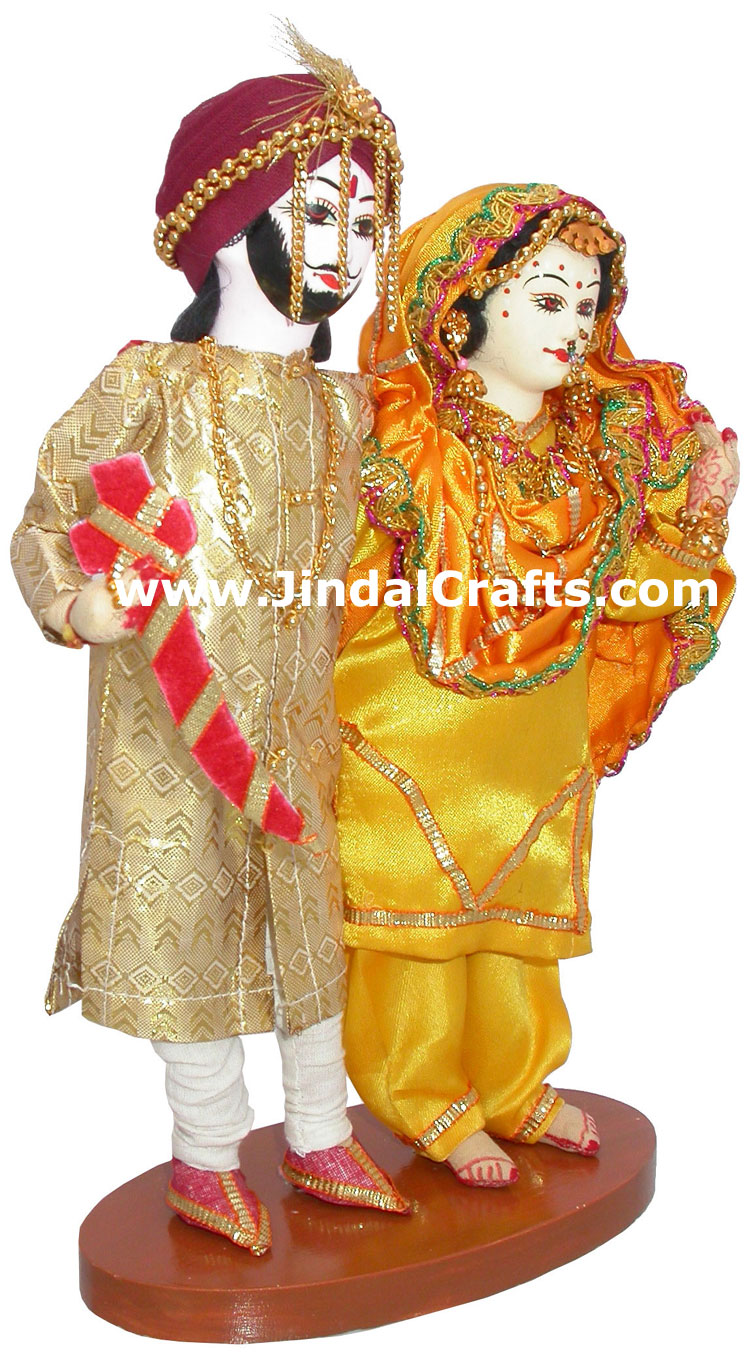 Handmade Traditional Indian Collectible Costume Doll Home Decor Artifact Figures