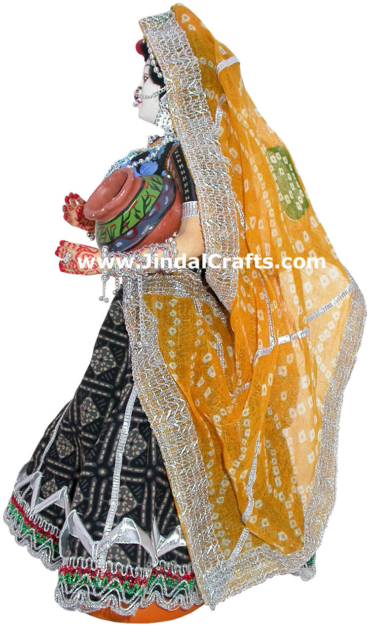 Handmade Traditional Indian Collectible Costume Doll Home Decor Artifact Figures