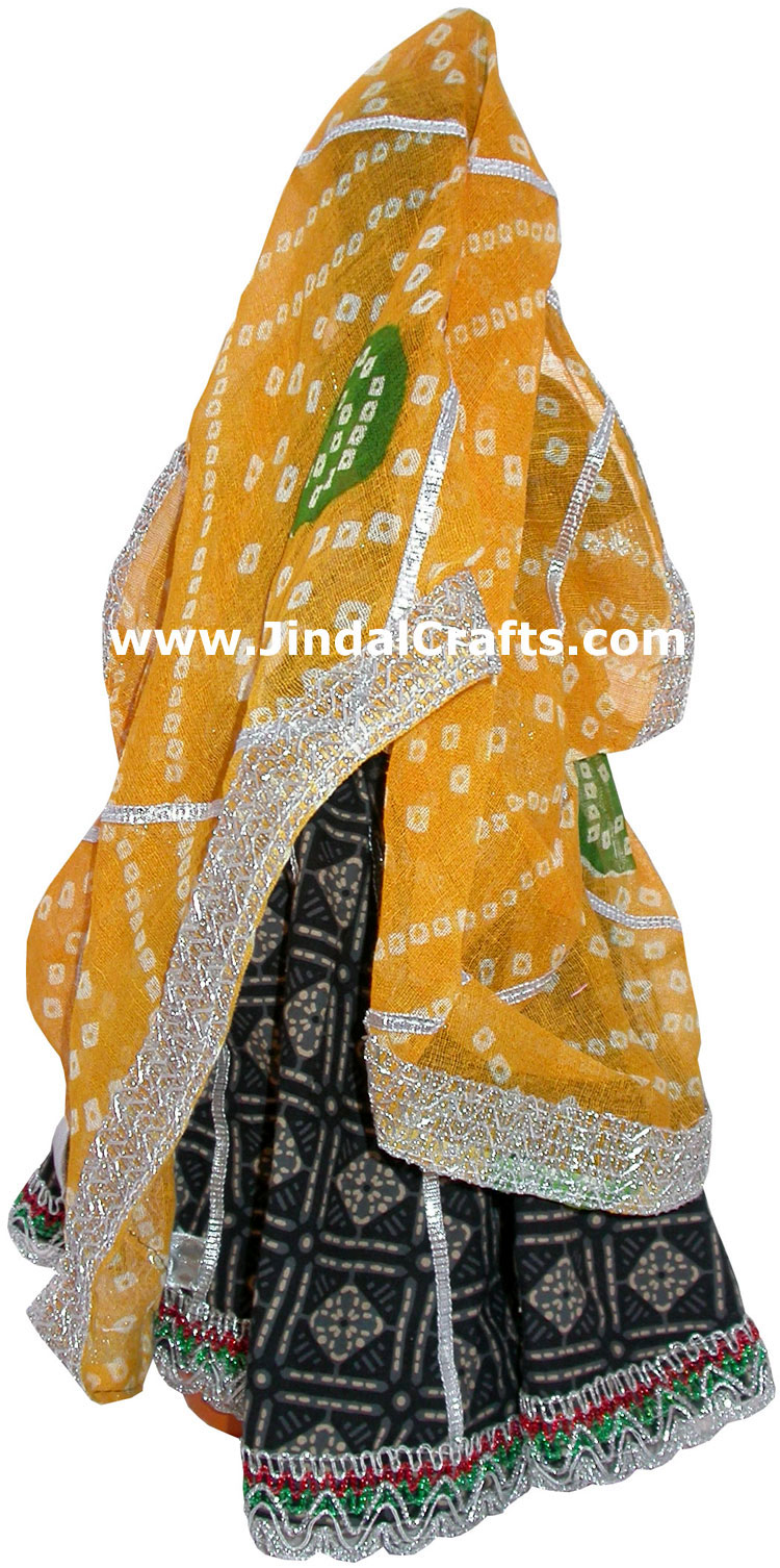 Handmade Traditional Indian Collectible Costume Doll Home Decor Artifact Figures