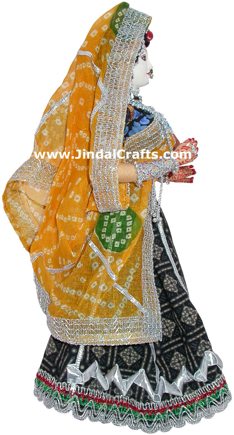 Handmade Traditional Indian Collectible Costume Doll Home Decor Artifact Figures