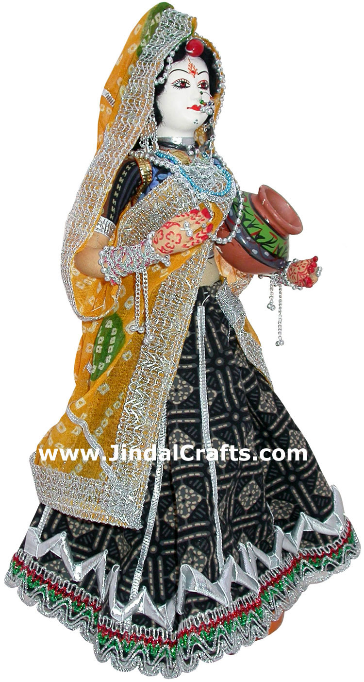 Handmade Traditional Indian Collectible Costume Doll Home Decor Artifact Figures