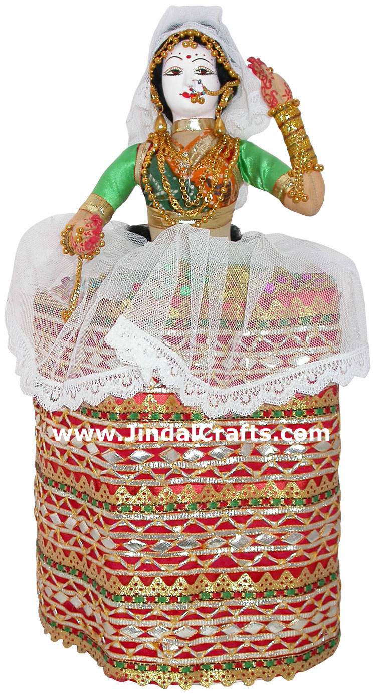 Handmade Traditional Indian Collectible Costume Doll Home Decor Artifact Figures