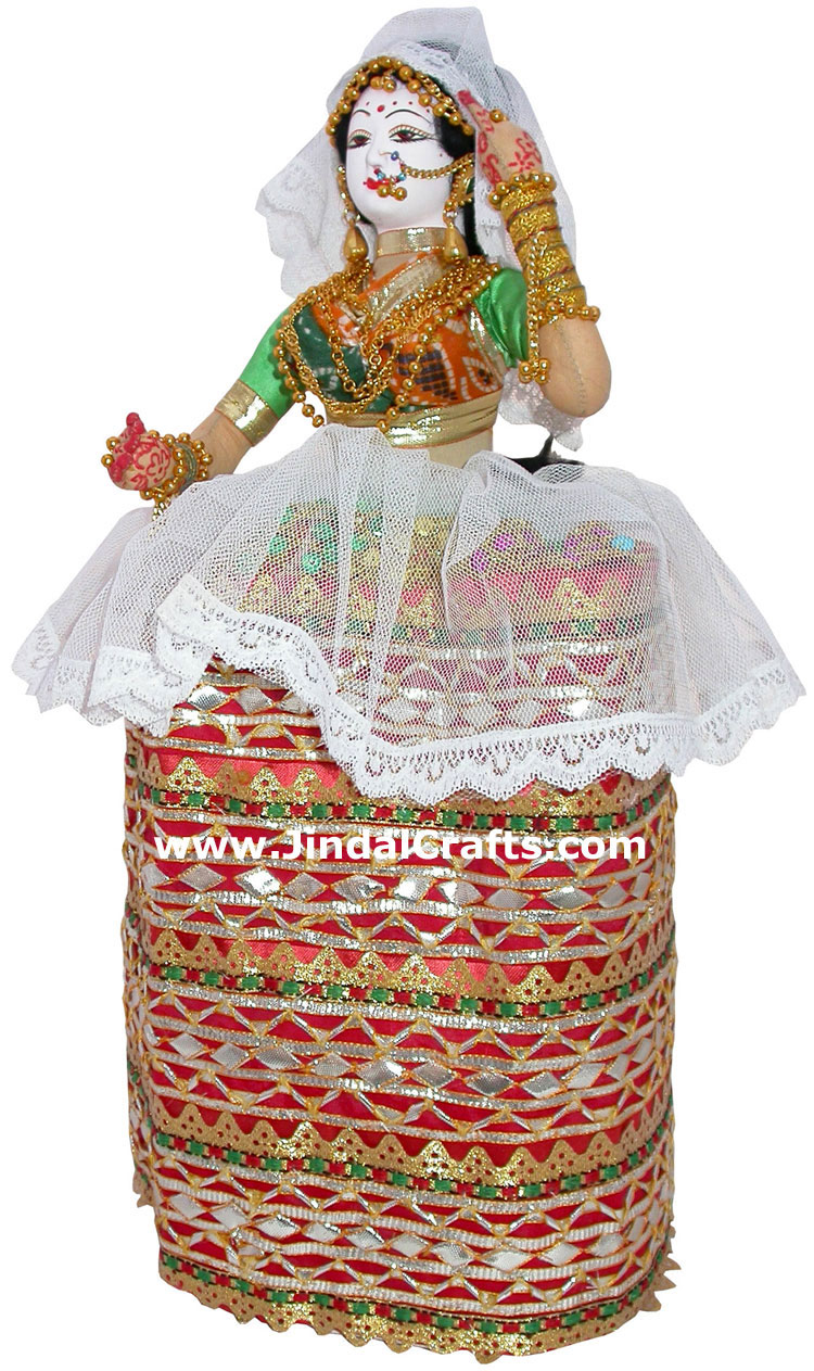 Handmade Traditional Indian Collectible Costume Doll Home Decor Artifact Figures