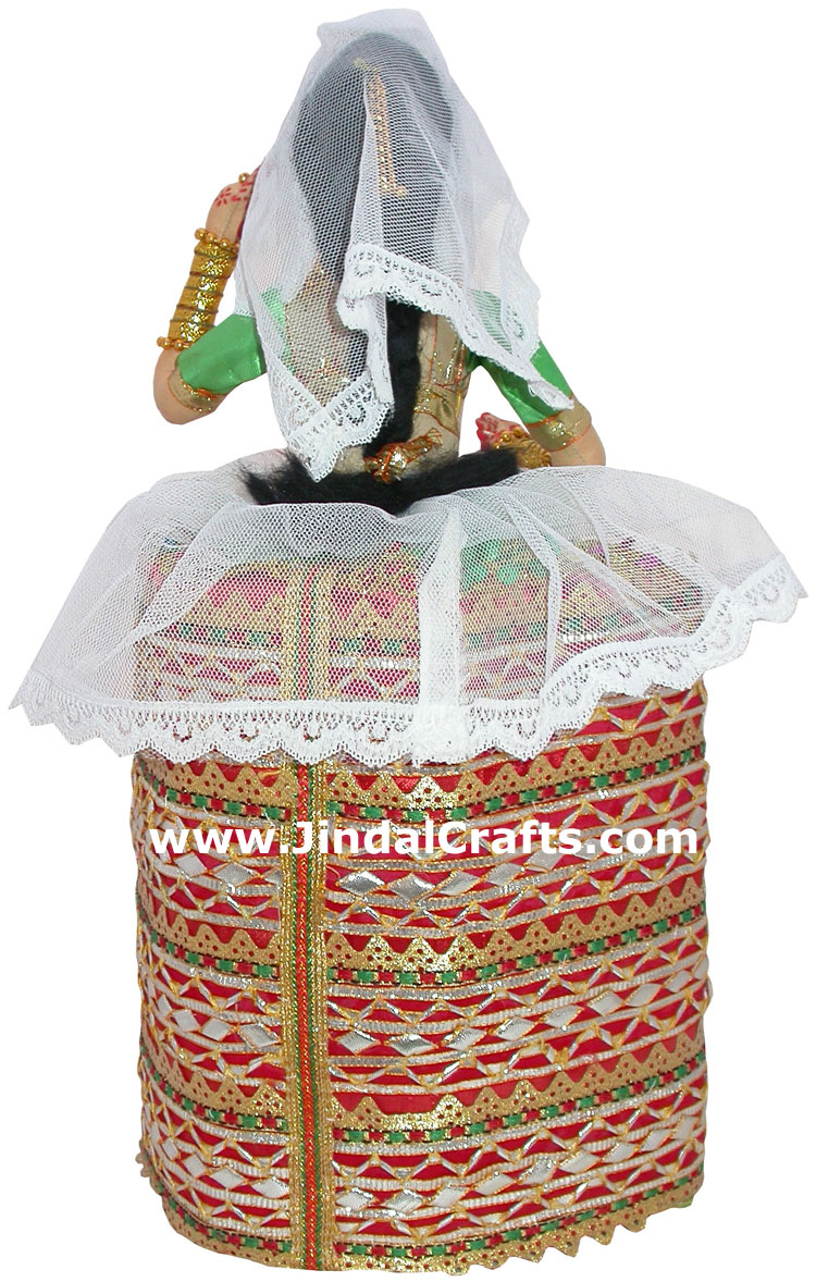 Handmade Traditional Indian Collectible Costume Doll Home Decor Artifact Figures