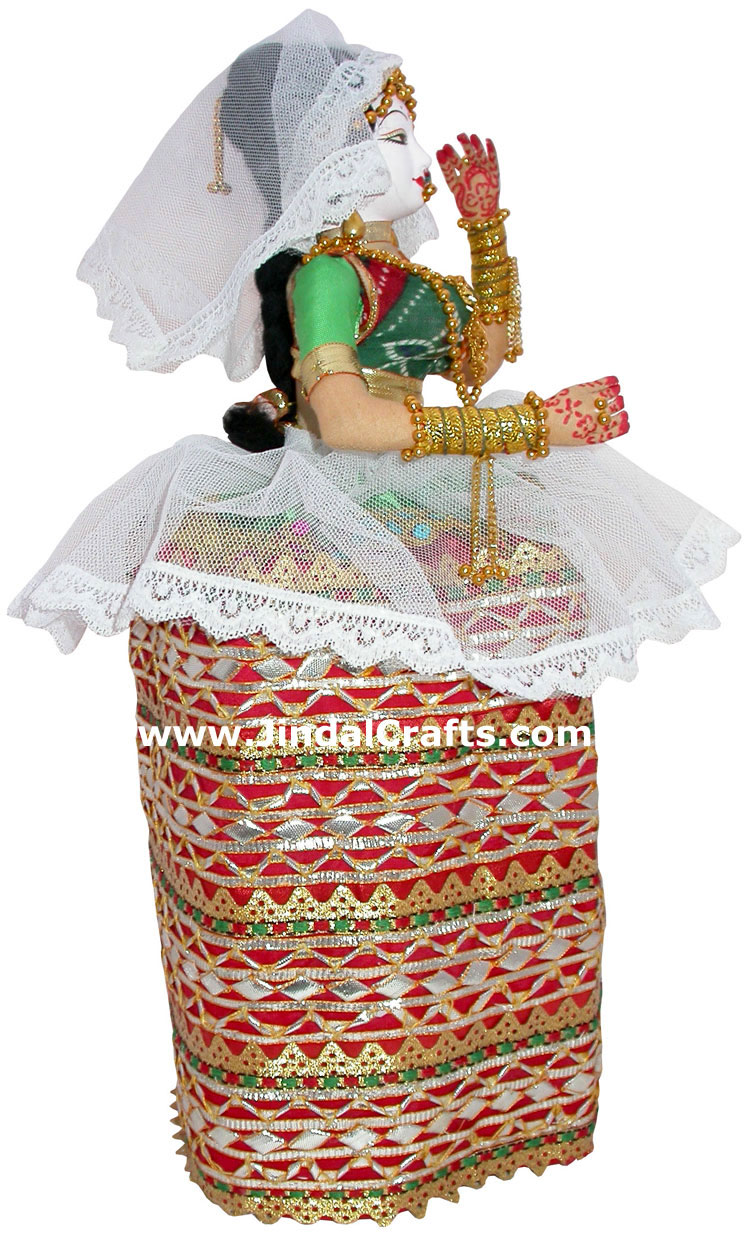 Handmade Traditional Indian Collectible Costume Doll Home Decor Artifact Figures