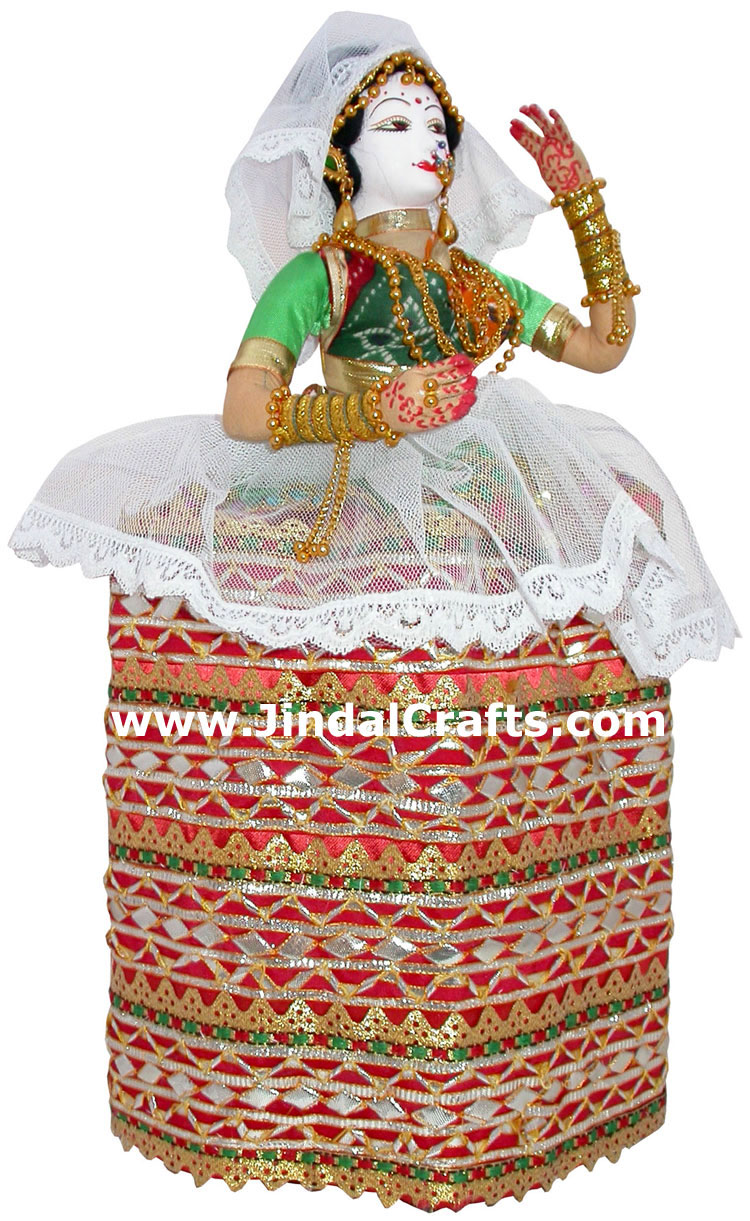 Handmade Traditional Indian Collectible Costume Doll Home Decor Artifact Figures