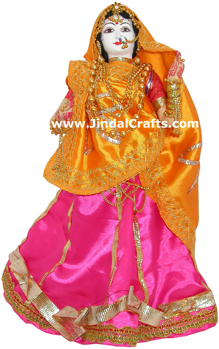 Marwadi Bride Handmade Traditional Saree Doll India Art