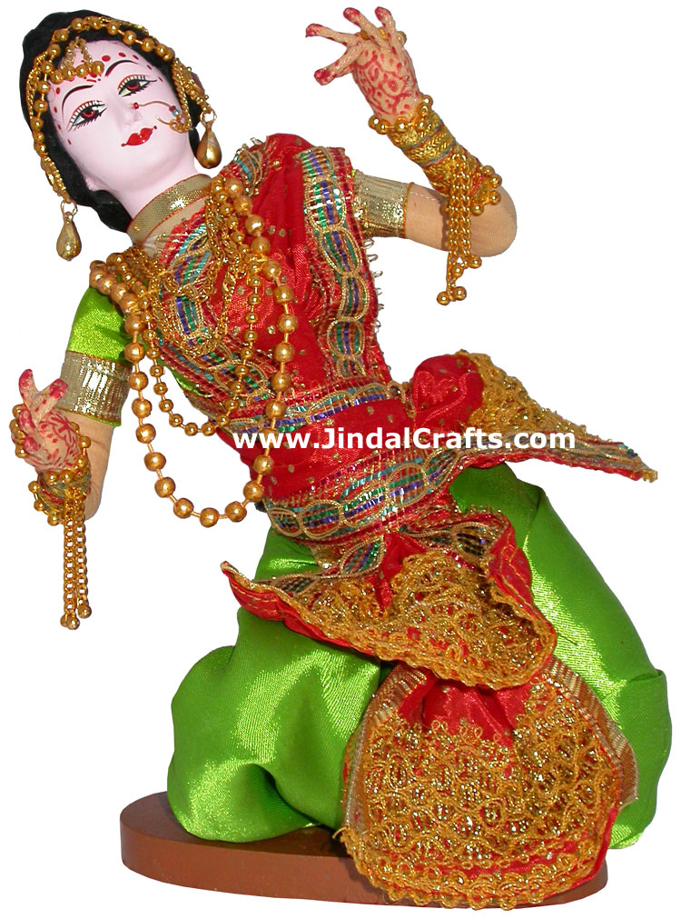 Handmade Traditional Indian Collectible Costume Doll Home Decor Artifact Figures