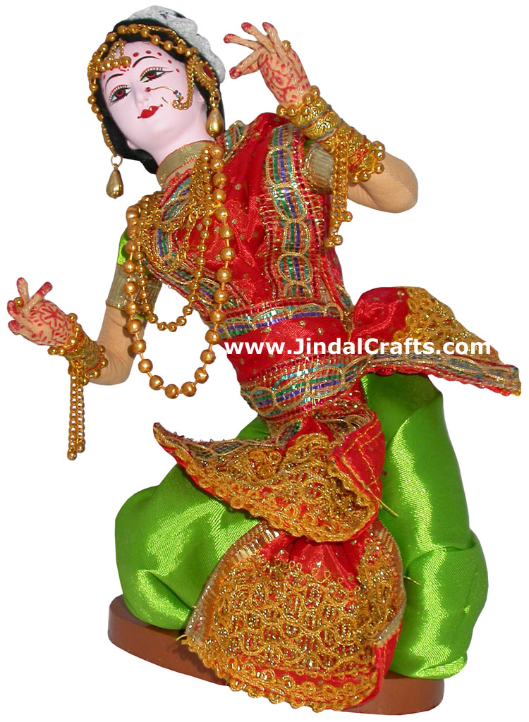 Handmade Traditional Indian Collectible Costume Doll Home Decor Artifact Figures