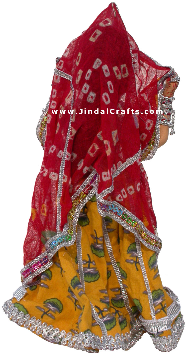Handmade Traditional Indian Collectible Costume Doll Home Decor Artifact Figures