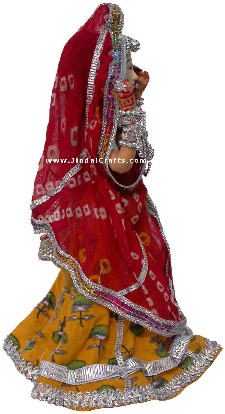 Handmade Traditional Indian Collectible Costume Doll Home Decor Artifact Figures