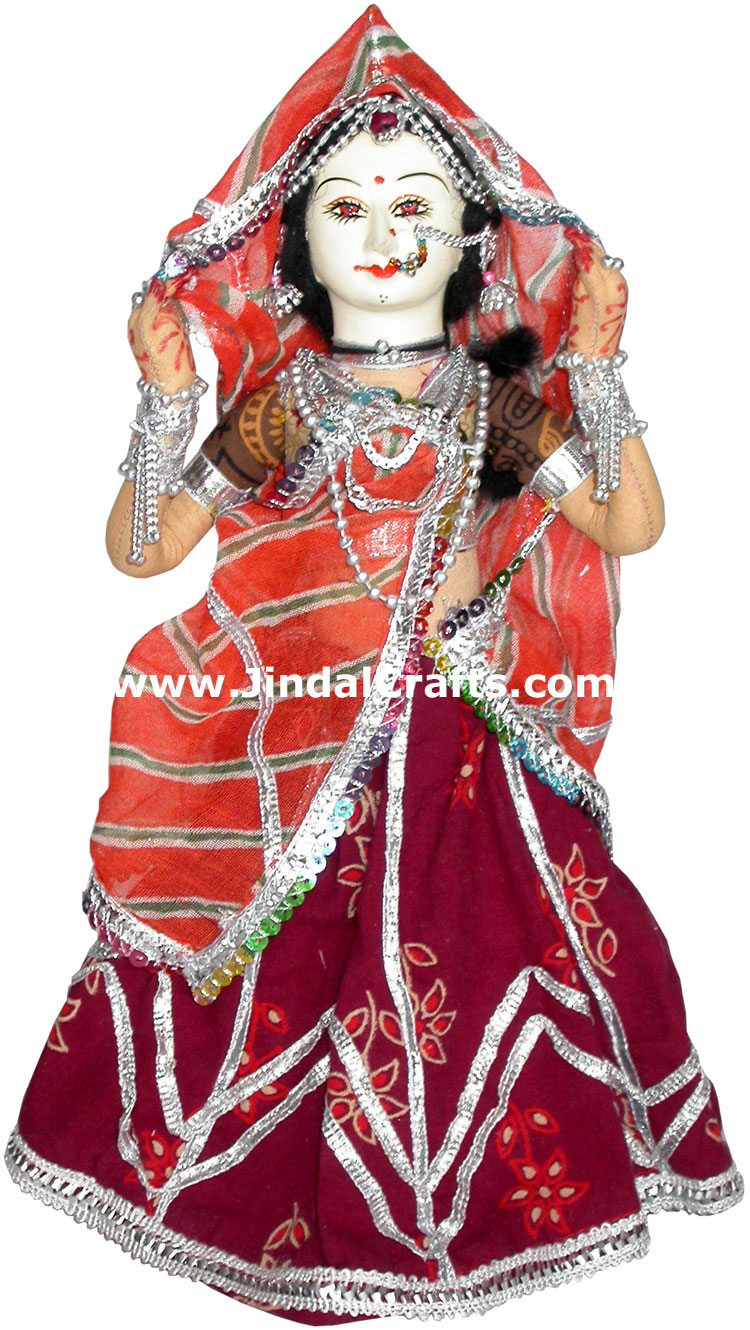 Handmade Traditional Indian Collectible Costume Doll Home Decor Artifact Figures