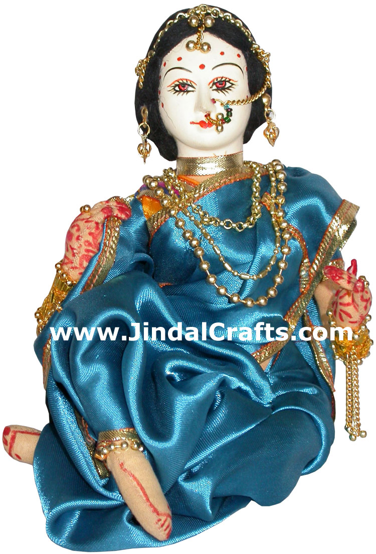 Handmade Traditional Indian Collectible Costume Doll Home Decor Artifact Figures