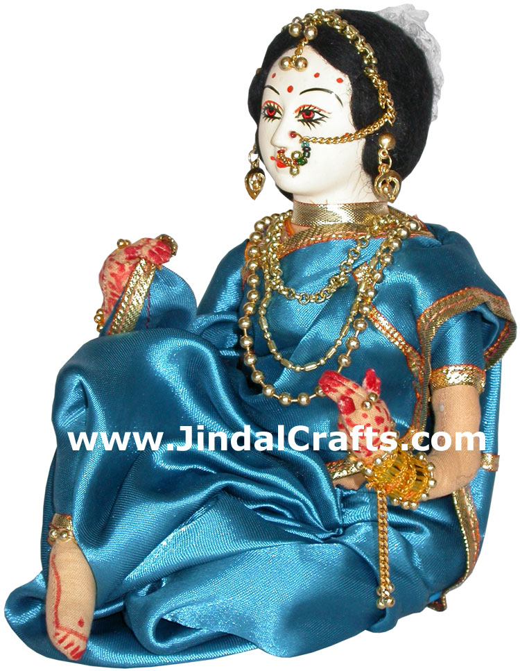 Handmade Traditional Indian Collectible Costume Doll Home Decor Artifact Figures