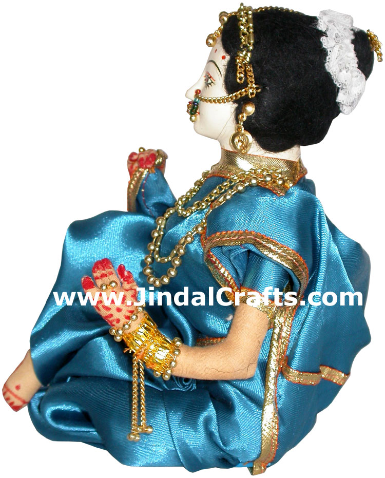 Handmade Traditional Indian Collectible Costume Doll Home Decor Artifact Figures