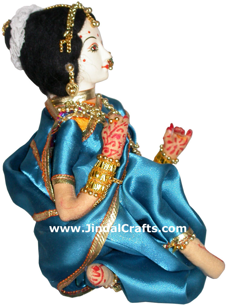 Handmade Traditional Indian Collectible Costume Doll Home Decor Artifact Figures
