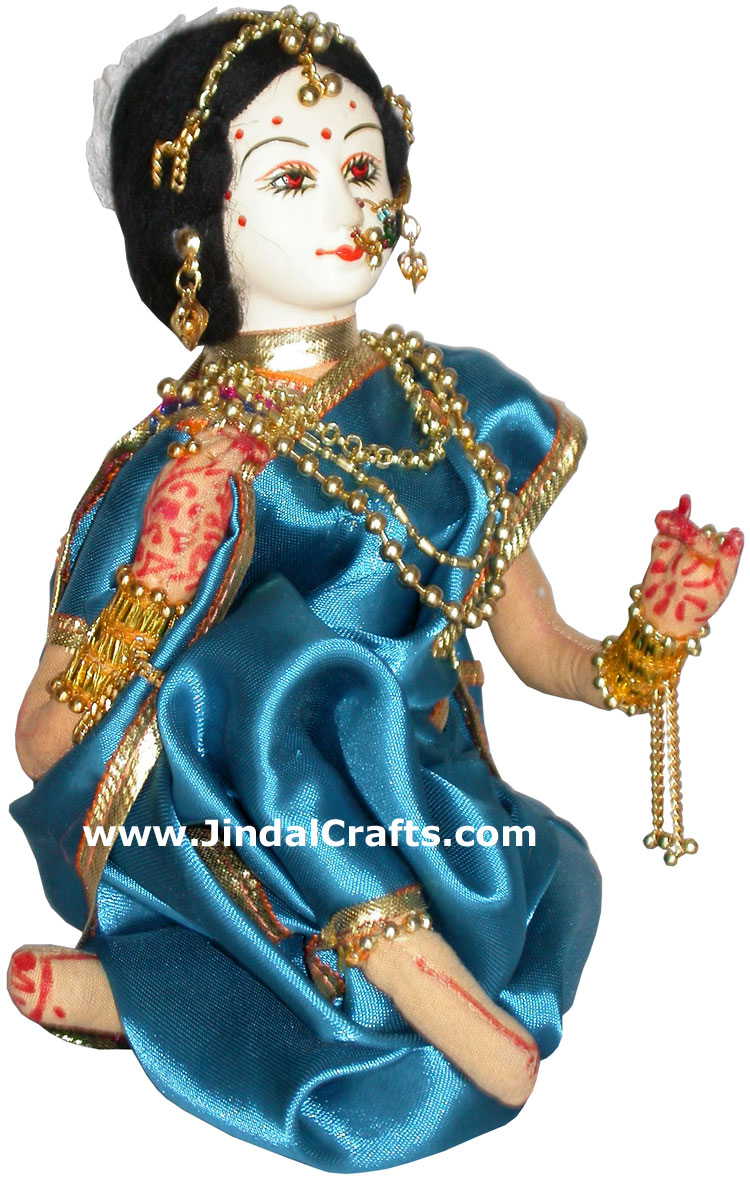 Handmade Traditional Indian Collectible Costume Doll Home Decor Artifact Figures