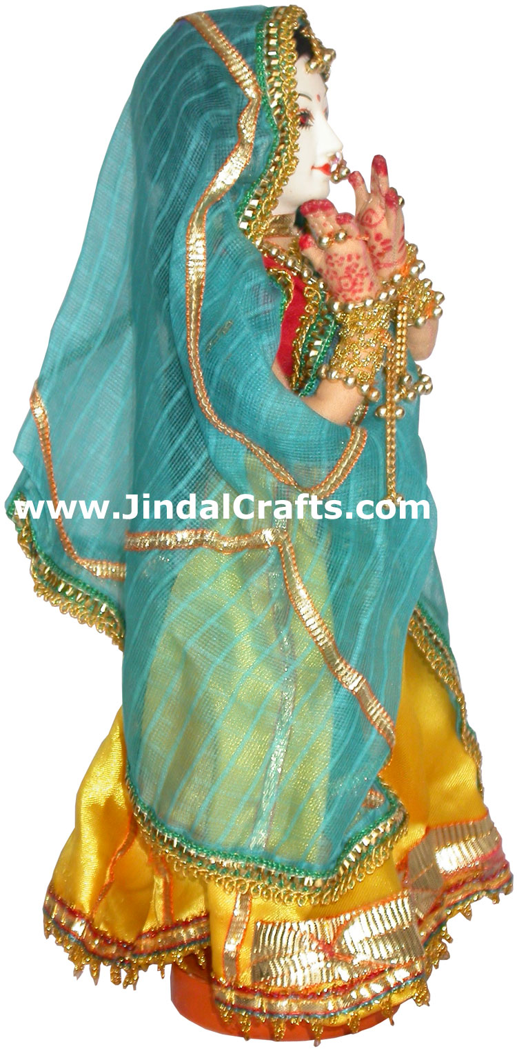 Handmade Traditional Indian Collectible Costume Doll Home Decor Artifact Figures