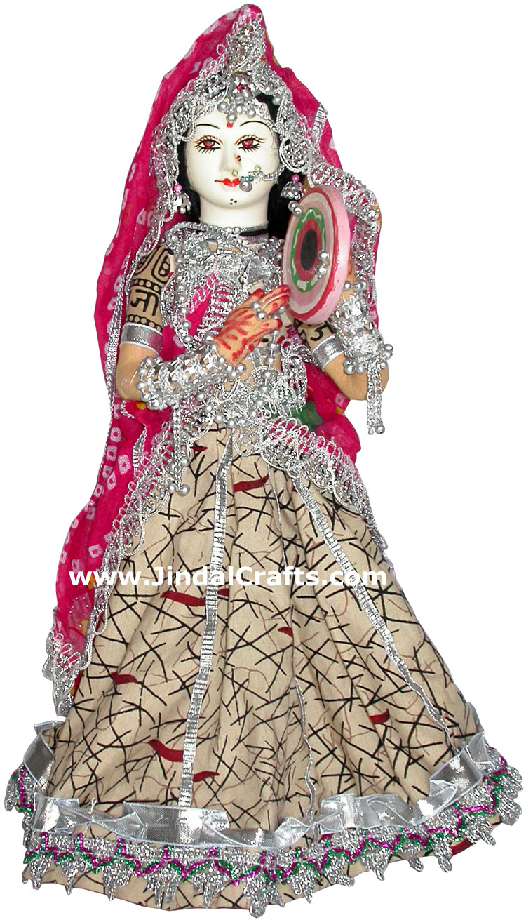 Handmade Traditional Indian Collectible Costume Doll Home Decor Artifact Figures