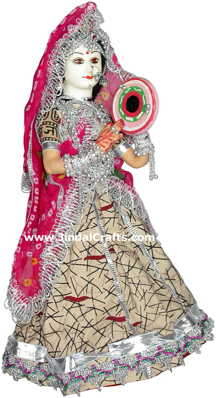 Handmade Traditional Indian Collectible Costume Doll Home Decor Artifact Figures