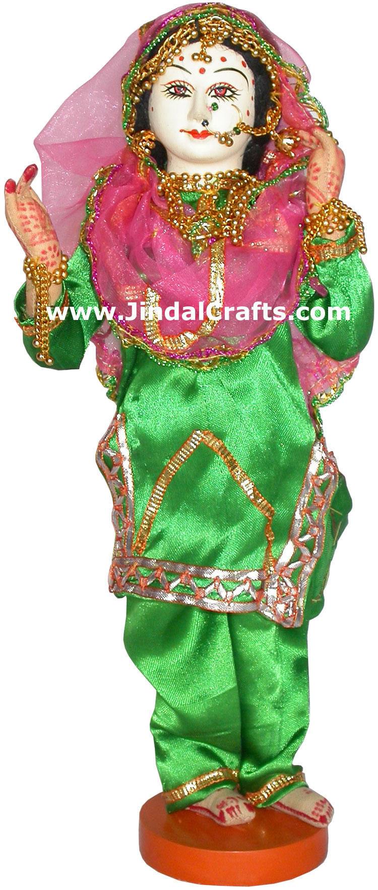 Handmade Traditional Indian Collectible Costume Doll Home Decor Artifact Figure