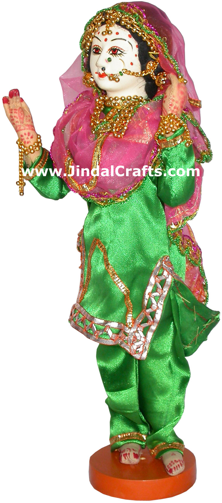 Handmade Traditional Indian Collectible Costume Doll Home Decor Artifact Figure