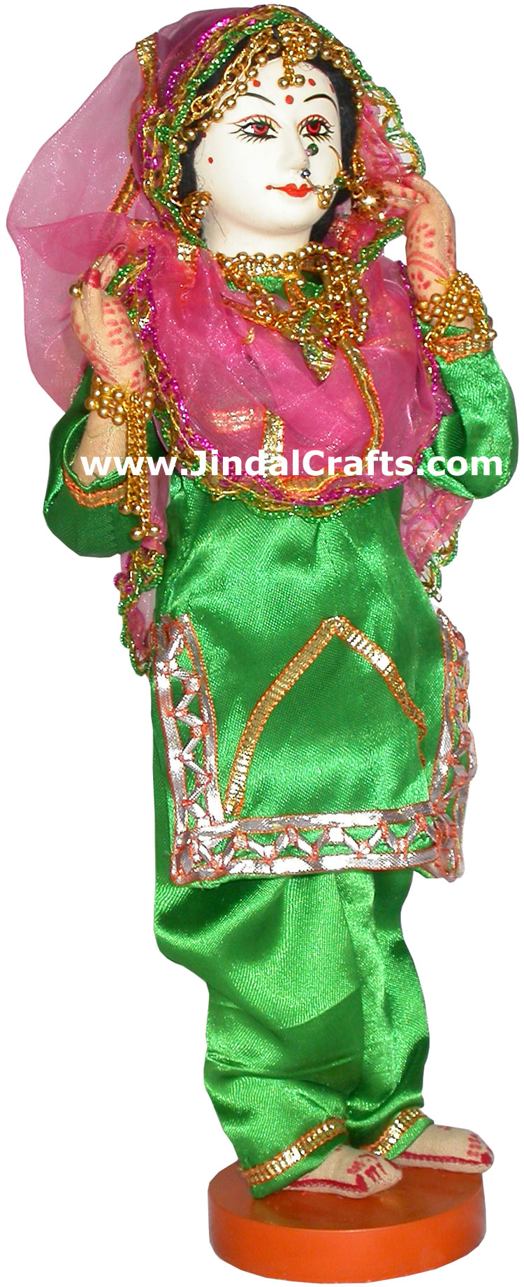Handmade Traditional Indian Collectible Costume Doll Home Decor Artifact Figure
