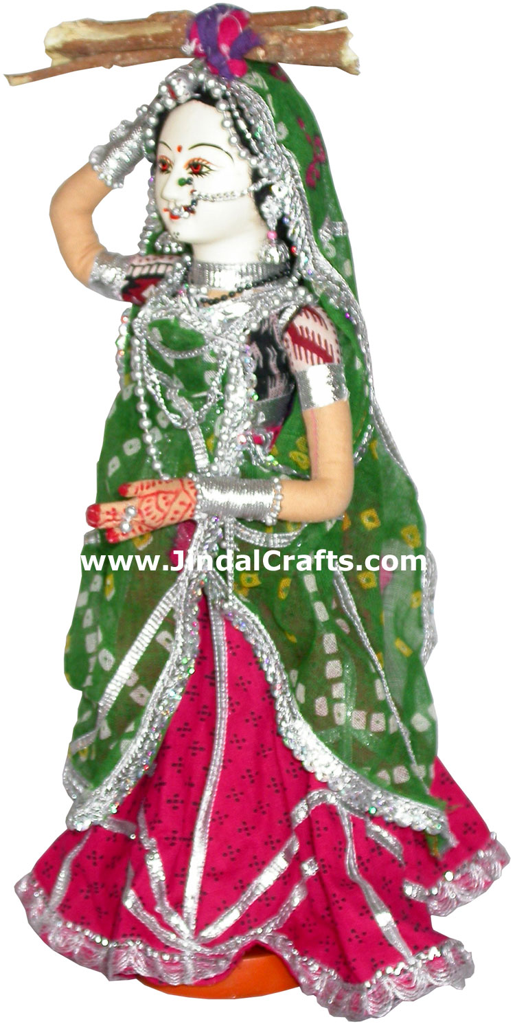 Handmade Traditional Indian Collectible Costume Doll Home Decor Artifact Figures