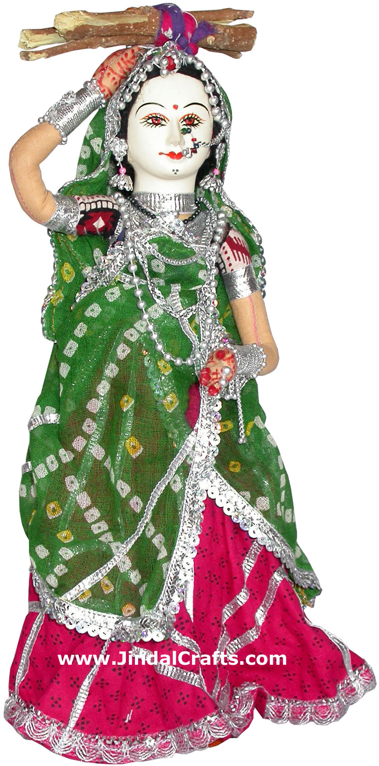 Handmade Traditional Indian Collectible Costume Doll Home Decor Artifact Figures