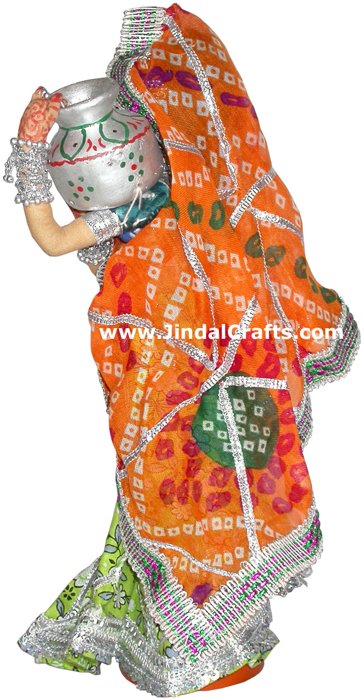 Handmade Traditional Indian Collectible Costume Doll Home Decor Artifact Figures