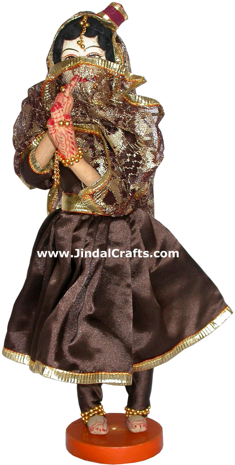 Handmade Traditional Indian Collectible Costume Doll Home Decor Artifact Figure