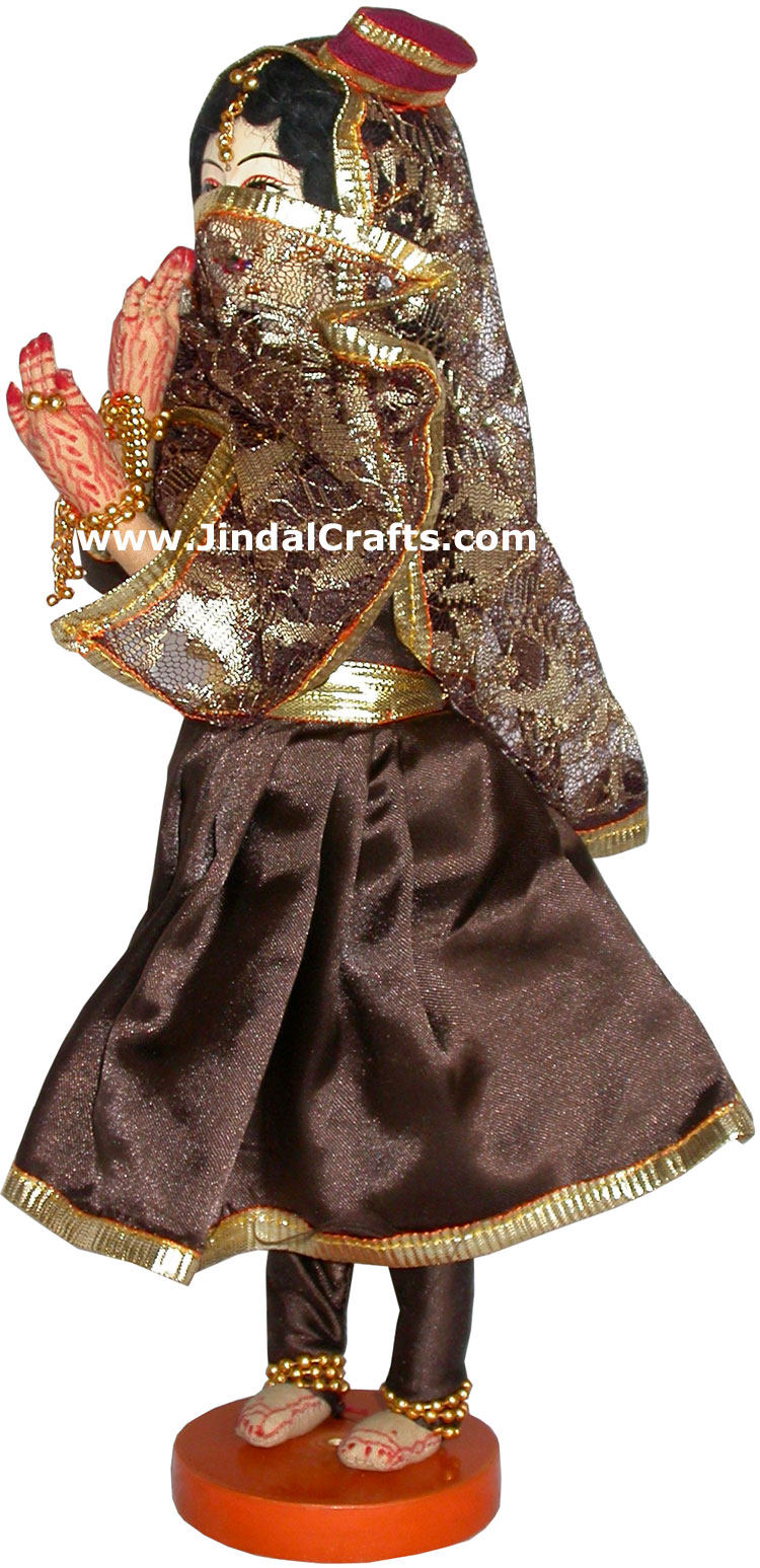 Handmade Traditional Indian Collectible Costume Doll Home Decor Artifact Figure