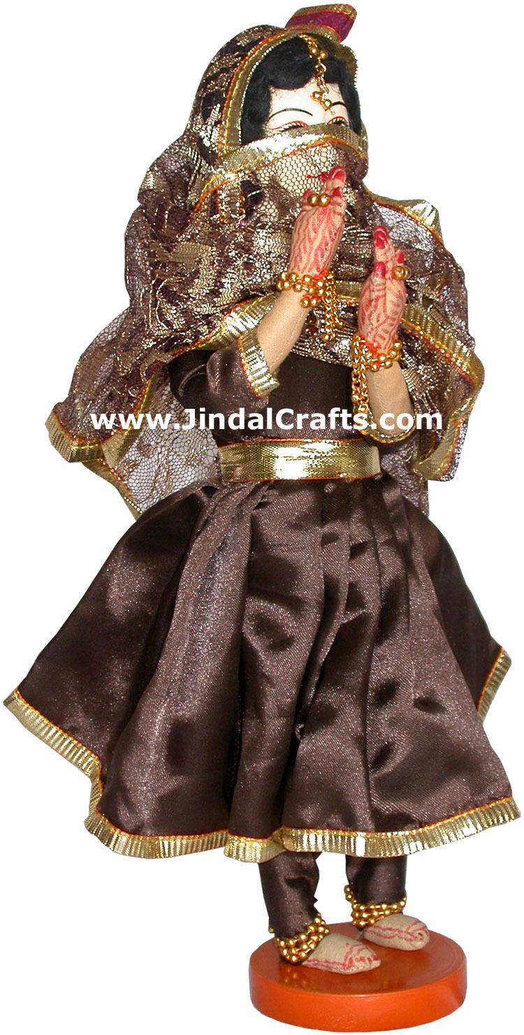 Handmade Traditional Indian Collectible Costume Doll Home Decor Artifact Figure