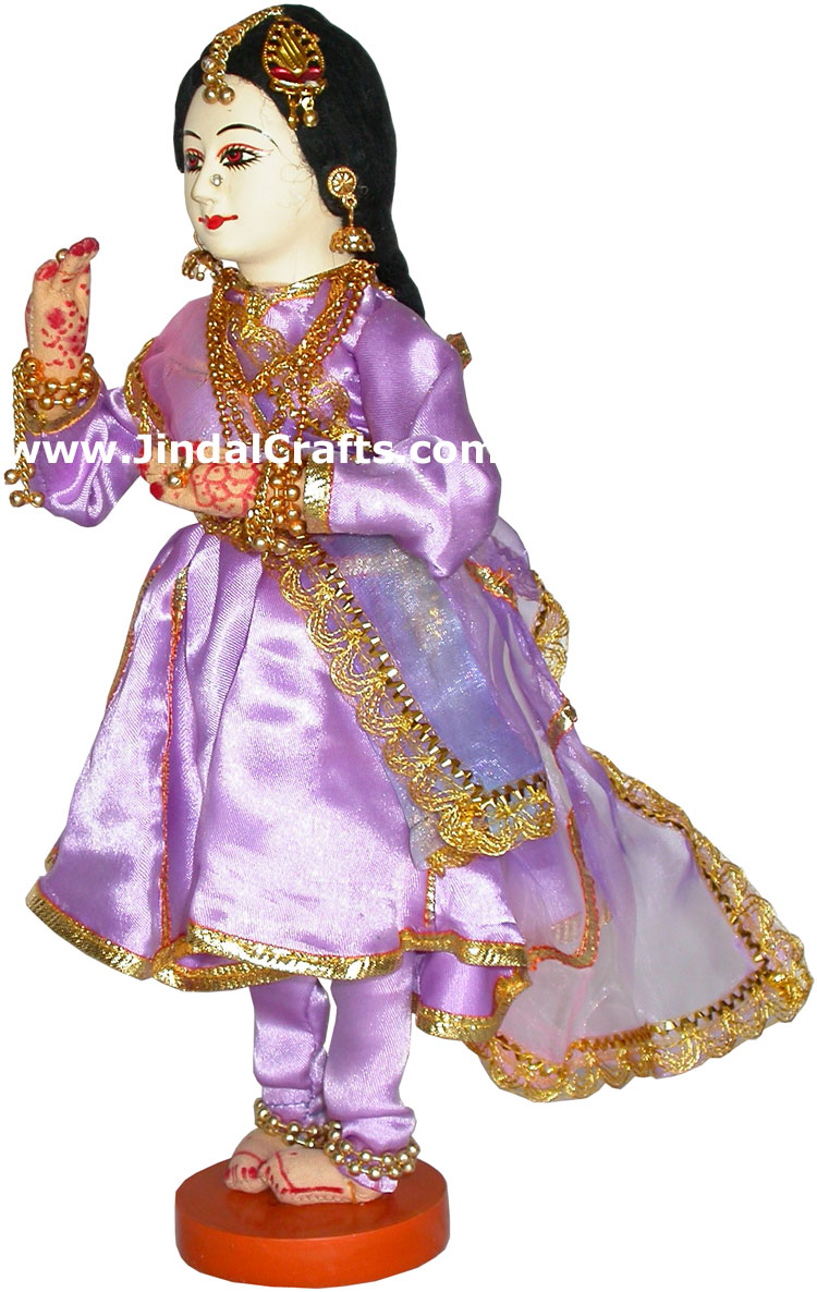 Handmade Traditional Indian Collectible Costume Doll Home Decor Artifact Figures