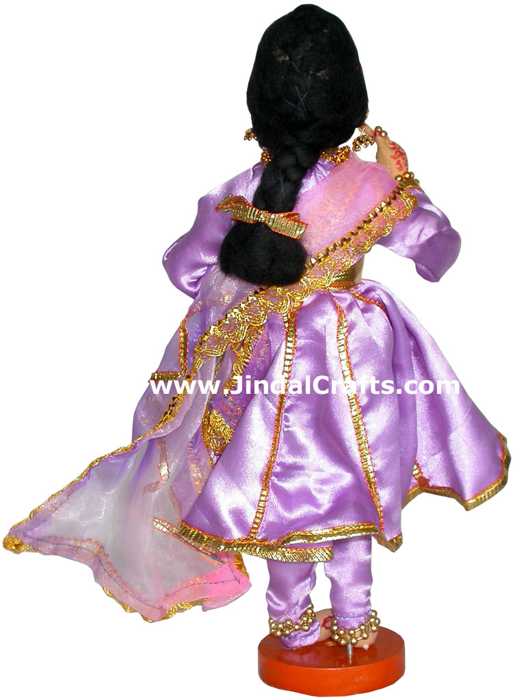 Handmade Traditional Indian Collectible Costume Doll Home Decor Artifact Figures