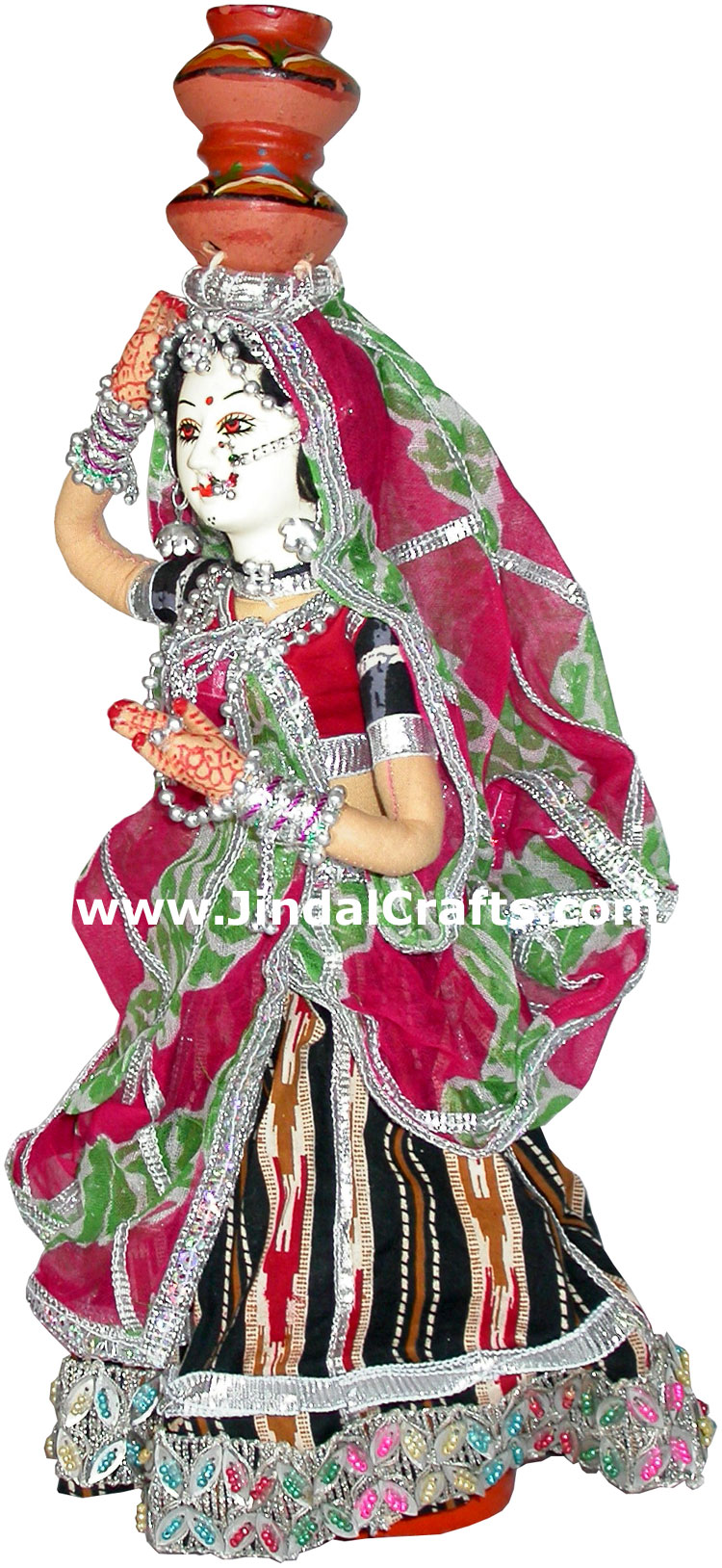Handmade Traditional Indian Collectible Costume Doll Home Decor Artifact Figures