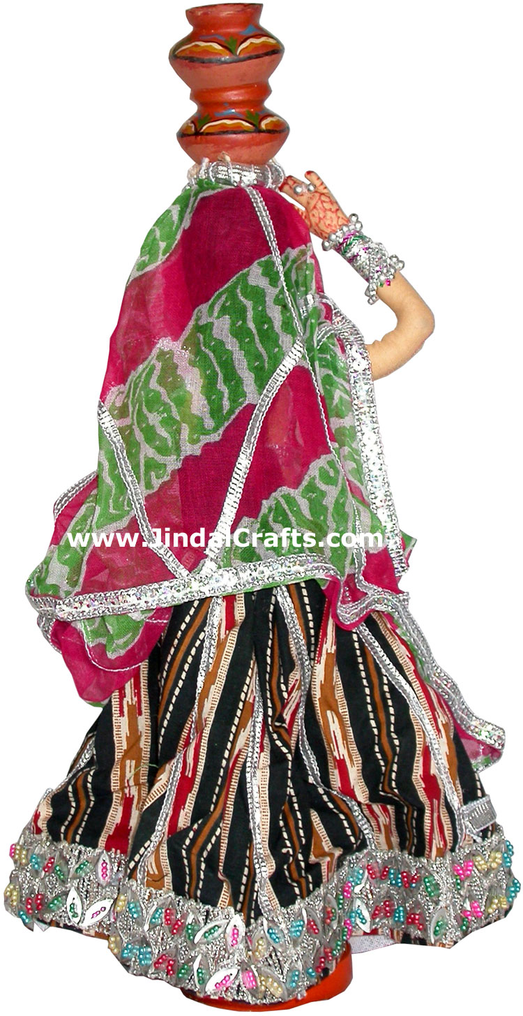 Handmade Traditional Indian Collectible Costume Doll Home Decor Artifact Figures